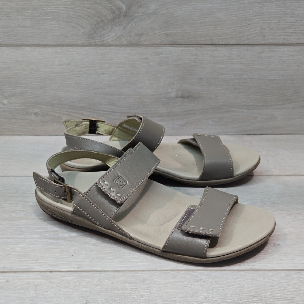 Spenco Women Leather Hook&Loop Sandals Flats Shoes Sz 7